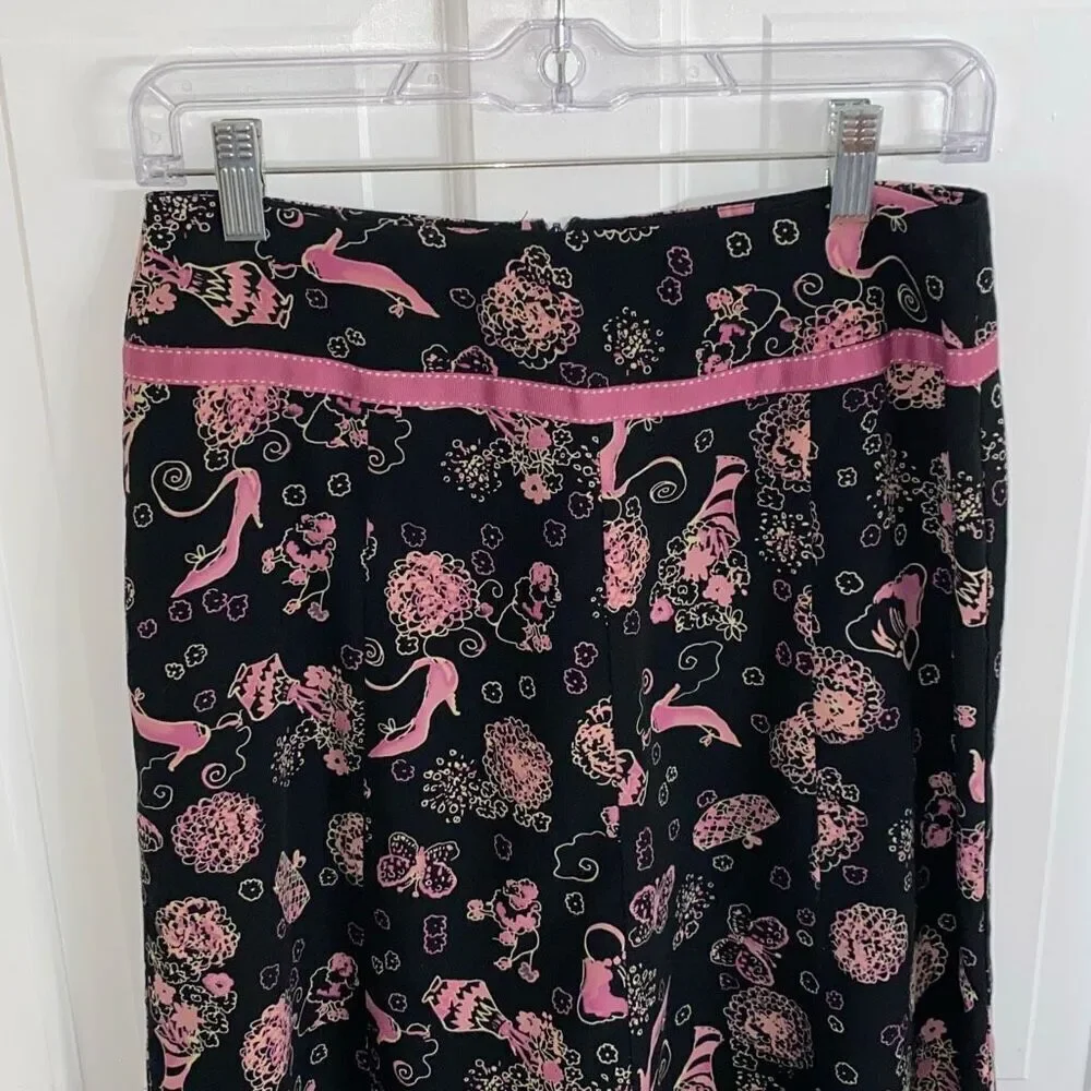 Dressbarn printed a-line skirt size 6
